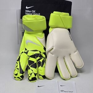 Nike GK Vapor Grip3 Size 9 Goalkeeper Gloves Volt Black Soccer HQ0304-702 New